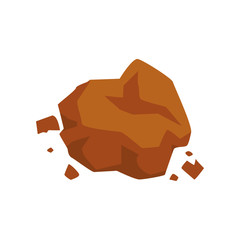 Brown stone, geological industry element vector Illustration on a white background