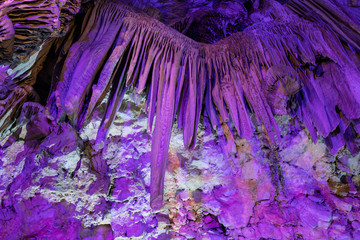 stalactites in a cave