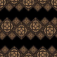 Luxury background vector. Golden tile royal pattern seamless. Classic design for christmas wrapping paper, new year ornaments, beauty spa, wedding ceremony, yoga wallpaper, packaging, backdrop.