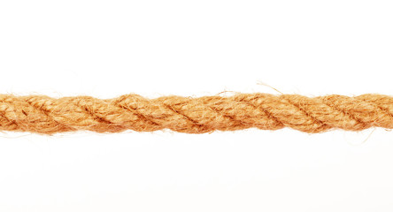 collection of various ropes string on white background. each one is shot separately