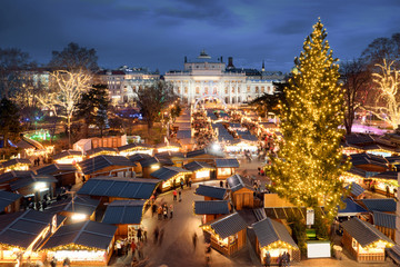 Wien Christmas Market advent viewed from above