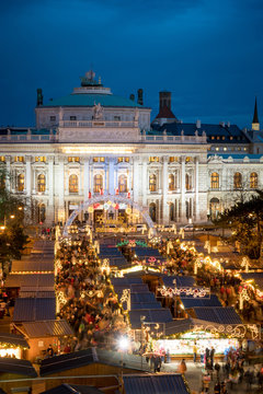Vienna Christmas Market in front of the Burgtheater and city hall