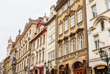 Fototapeta premium Nerudova street in the Prague district of Mala Strana. Czech Republic