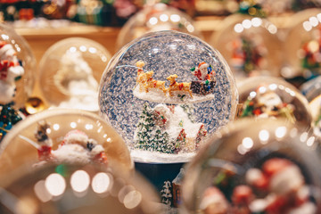 Handcrafted traditional  Christmas globe sold in Salzburg Christmas Market - obrazy, fototapety, plakaty