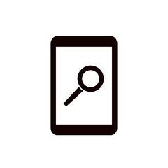 Magnifier on a smartphone vector icon