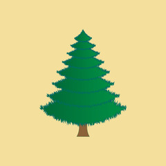 Icon illustration of christmas tree. Vector
