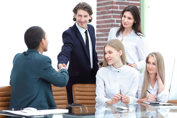 business partners conducting a workshop in the office