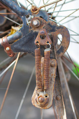 old wheel of motorcycle