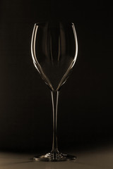 Empty glass for wine