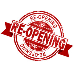 Re-opening red vintage stamp