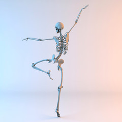 3D Illustration of Happy Dancing Skeleton - 231672533
