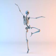 3D Illustration of Happy Dancing Skeleton - 231672534