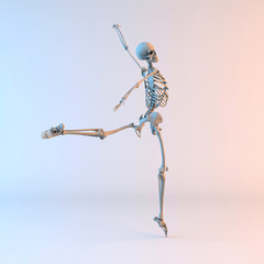 3D Illustration of Happy Dancing Skeleton - 231672566