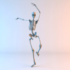 3D Illustration of Happy Dancing Skeleton - 231672581