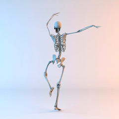 3D Illustration of Happy Dancing Skeleton - 231672584