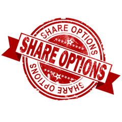 Share options red vintage stamp