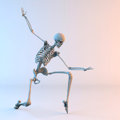 3D Illustration of Happy Dancing Skeleton - 231672597
