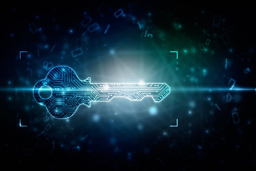 2d digital abstract technology digital future cyber security key