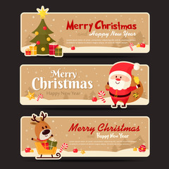Set of christmas banner. Vector illustration