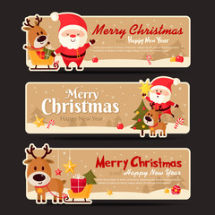 Set of christmas banner. Vector illustration
