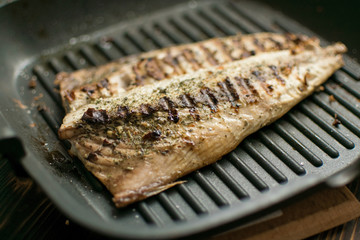 Fried mackerel for Grill Pan.