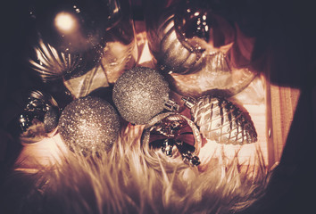 Background of Christmas Decoration on vintage style