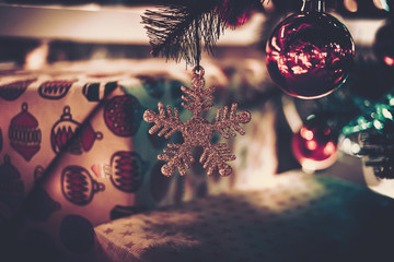 Background of Christmas Decoration on vintage style