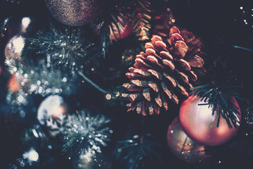 Background of Christmas Decoration on vintage style