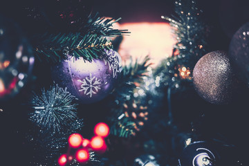 Background of Christmas Decoration on vintage style