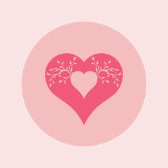 Abstract pink heart tree concept. Heart and tree.