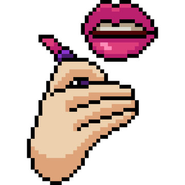 Lips Pixel Art Stock Illustration 507109480