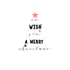 We wish you a merry christmas. New Year's slogan, or interior poster, can be used as the design of gift cards.