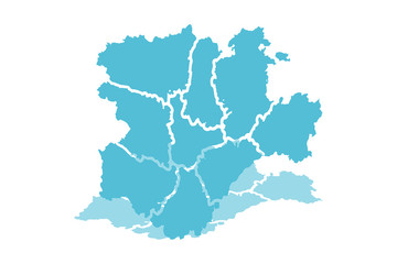 Mapa azul de castilla y león. 