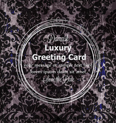 Luxury card vintage baroque style Vector. Rich ornament background decoration. Old ruined effects. dark colors