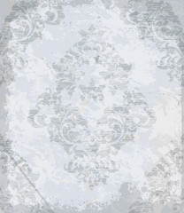 Obraz premium Vintage baroque pattern Vector. Luxury ornament background decoration. Old ruined effects. gray light colors