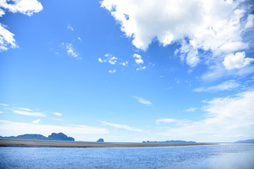 Holiday sky with Blue sea and beautiful beach at Trang, Thailand 