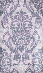 Vintage baroque pattern Vector. Luxury ornament background decoration. Old ruined effects. violet colors