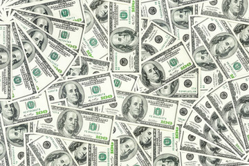 One hundred dollars heap as background