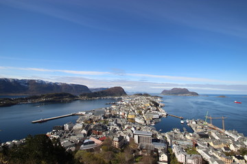 Naklejka premium Aalesund - town buy the coast