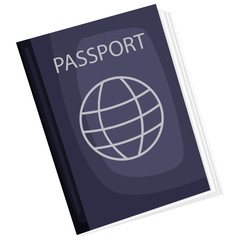 a passport with a globe picture on its cover