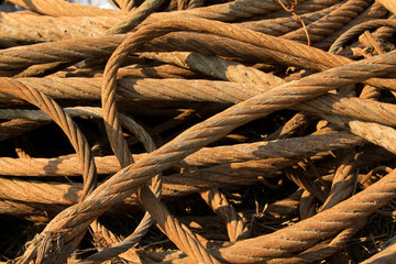steel wire rope full of greasy dirt