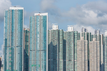 Fototapeta na wymiar exterior of high rise residential building in Hong Kong city