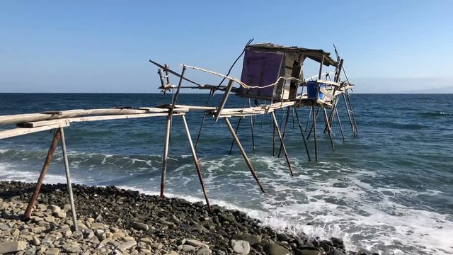 fishing hut on the beach
