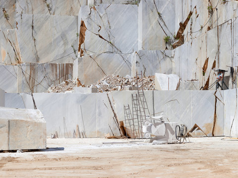 Marble blocks in quarry