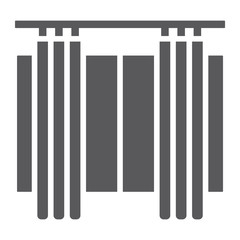 Curtains glyph icon, furniture and home, window sign, vector graphics, a solid pattern on a white background.