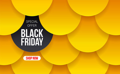 Modern Black Friday banner for special offers, sales and discounts. Vector illustration