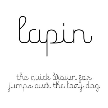 Cute script font with Latin letters in lowercase
