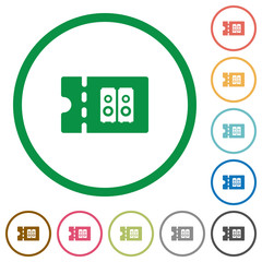 Hi-fi shop discount coupon flat icons with outlines