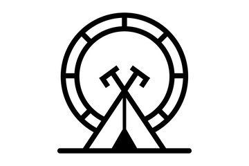 wigwam behind the sun, ethnic vector illustrstion