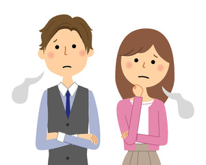 若いカップル　ため息